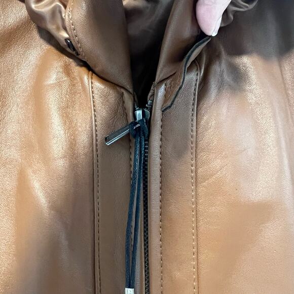 NWT Christian Reed Leather Long Aviator Jacket Medium - Picture 6 of 10